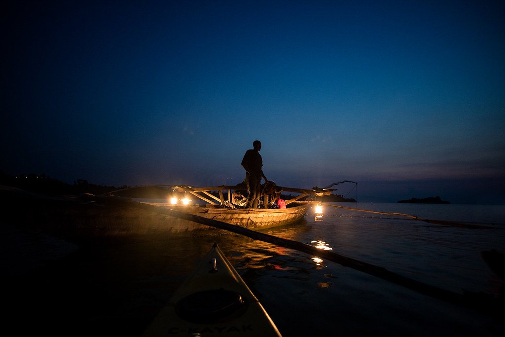Night fishing on Lake Kivu